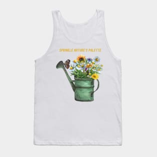 Sprinkle Nature's Palette Wildflowers in a Watering Can Butterfly Tank Top